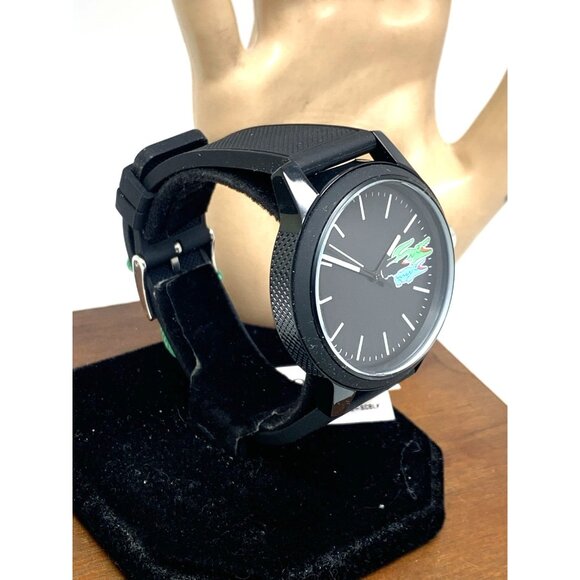 Lacoste Men's Watch 2011134 Quartz Croc Logo Black Dial Rubber Strap 42mm - Picture 13 of 13